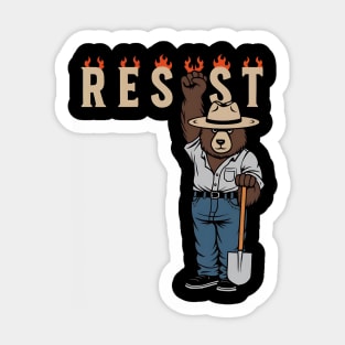 The Resist Bear Nation Park Funny Sticker